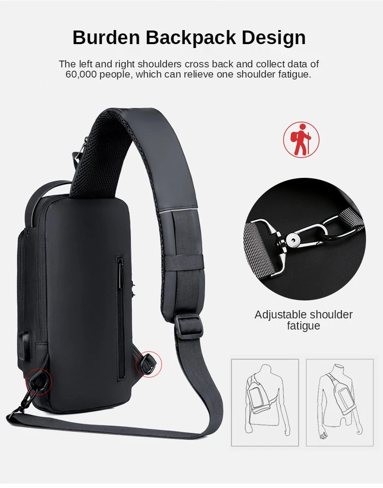 Mochila Anti-Furto com Carregador USB Slim Bag